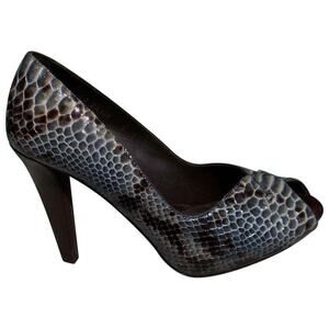 Donald Pliner Couture Python Leather Shoe Pump Peep Toe Platform NIB $400